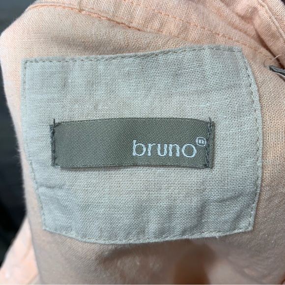 Bruno Men's Shirt Sz XL Peach Casual Button Up Linen Cotton Blend Short Sleeve - Picture 8 of 12